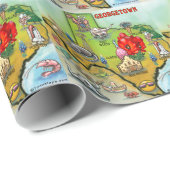 Georgetown Texas Cartoon Karte Geschenkpapier (Rolleneckpunkt)