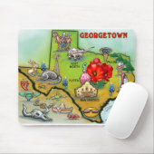 Georgetown Texas Cartoon Karte Mousepad (Mit Mouse)