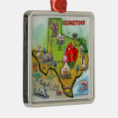 Georgetown Texas Cartoon Karte Ornament Aus Metall (Rechts)
