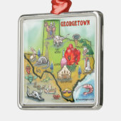 Georgetown Texas Cartoon Karte Ornament Aus Metall (Links)