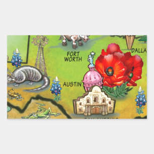 Georgetown Texas Cartoon Karte Rechteckiger Aufkleber