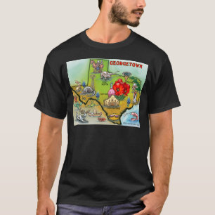Georgetown Texas Cartoon Karte T-Shirt