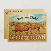 Georgetown Texas Save the Date Pferde Ankündigungspostkarte (Vorne/Hinten)