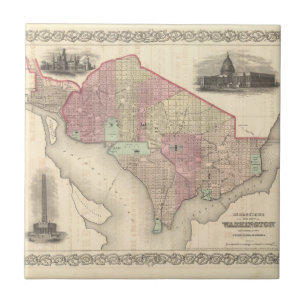 Georgetown und die Stadt von Washington Fliese