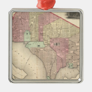 Georgetown und die Stadt von Washington Silbernes Ornament