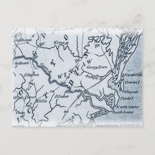 Georgetown Winyah South Carolina Karte (Vorderseite)