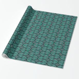Georgette Hexagon - Türkis Geschenkpapier