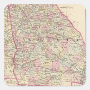 Georgia, Alabama Quadratischer Aufkleber