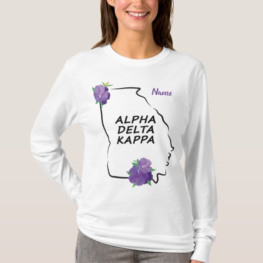 Georgia Alpha Delta Kappa Tshirt Lässig mit Name (Vorderseite)