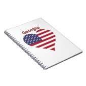 Georgia American Flag Heart Notizblock (Rechte Seite)