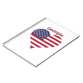 Georgia American Flag Heart Notizblock (Linke Seite)