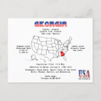 Georgia American Staat auf der Karte und nützliche