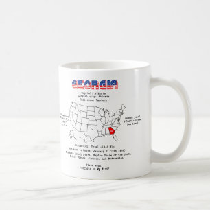 Georgia American Staat auf der Karte und nützliche Kaffeetasse