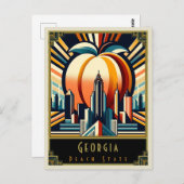 Georgia | Art Deco Postkarte (Vorne/Hinten)
