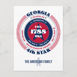 Georgia, Atlanta GA, Patriotic, Monogramm Postkarte