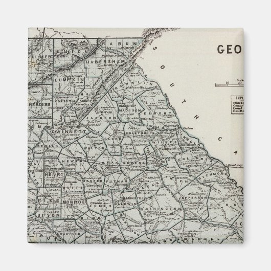 Georgia Atlas Map Magnet (Vorne)