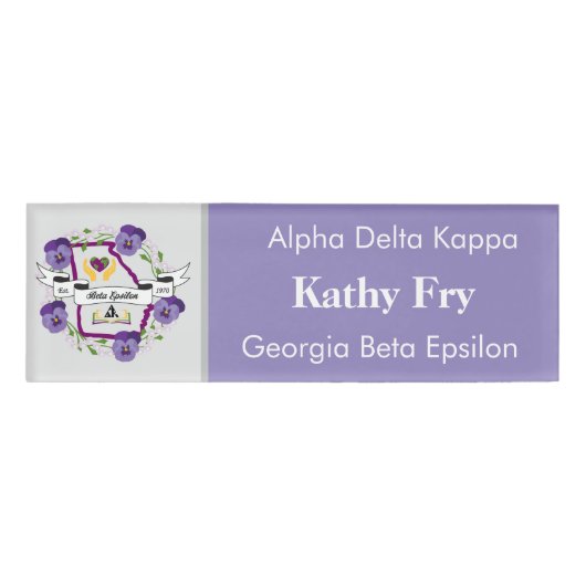 Georgia Beta Epsilon Nametag Template Namenschild (Vorderseite)