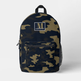 Georgia Black & Gold Yellow Camo Bedruckter Rucksack