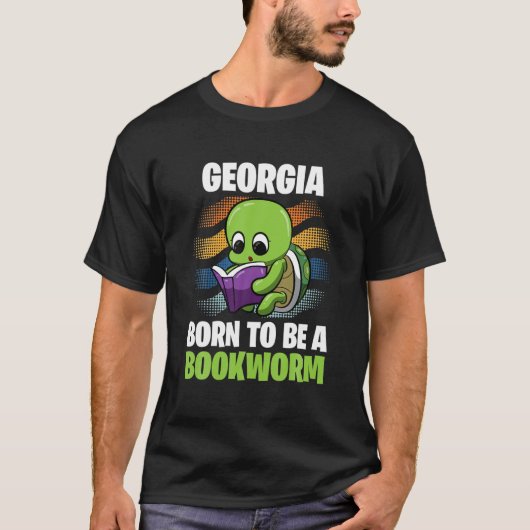 Georgia - Born To Be A Bookworm - Personalized T-Shirt (Vorderseite)