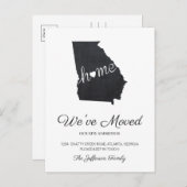 Georgia Chalkboard Staat Map Moving Postcard Ankündigungspostkarte (Vorne/Hinten)