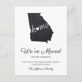 Georgia Chalkboard Staat Map Moving Postcard Ankündigungspostkarte (Vorderseite)
