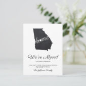 Georgia Chalkboard Staat Map Moving Postcard Ankündigungspostkarte (Stehend Vorderseite)