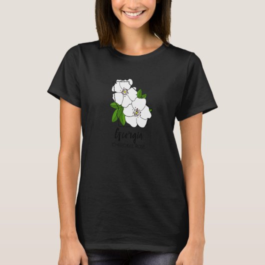 Georgia Cherokee Rose Blume T-Shirt (Vorderseite)