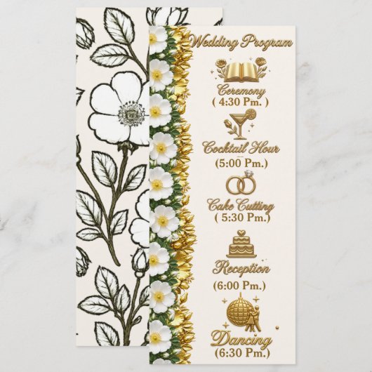 Georgia Cherokee Rose Hochzeitsprogrammkarte Programm (Vorne/Hinten)