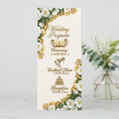 Georgia Cherokee Rose Hochzeitsprogrammkarte Programm (Stehend Vorderseite)