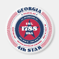 Georgia Circle Typography Souvenir Magnet