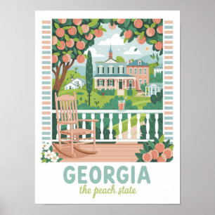 Georgia der Pfirsich-Staat USA Sommer Reise Poster