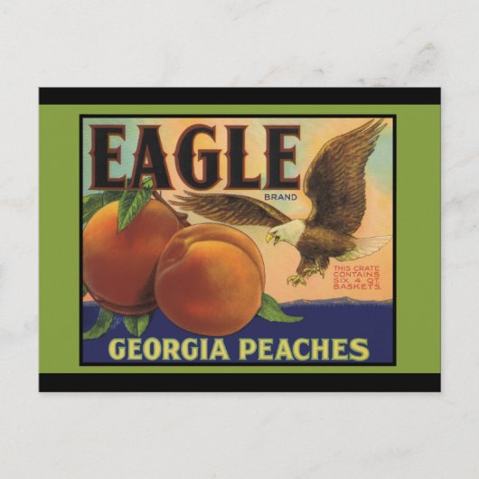 Georgia Eagle Peaches Postkarte (Vorderseite)