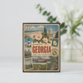 Georgia Echtes Vintage-Style Postkarte (Stehend Vorderseite)