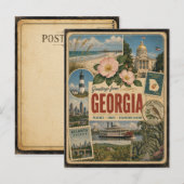 Georgia Echtes Vintage-Style Postkarte (Vorne/Hinten)