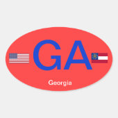 Georgia* Euro-StickerSticker Ovaler Aufkleber (Vorderseite)