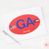 Georgia* Euro-StickerSticker Ovaler Aufkleber (Umschlag)