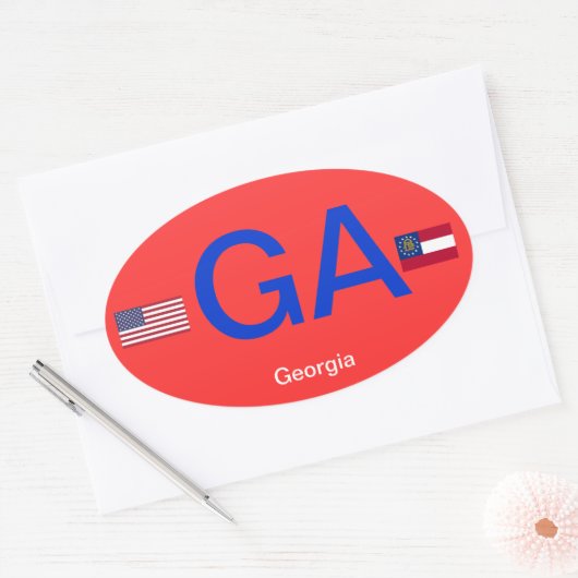Georgia* Euro-StickerSticker Ovaler Aufkleber (Umschlag)