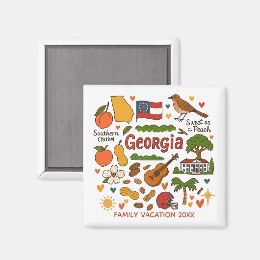 Georgia-Familienreise-Andenken individuell Magnet (Vorderseite/Rückseite)