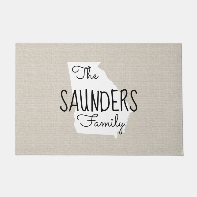 Georgia Family Monogram Staat Doormat Fußmatte (Vorderseite)