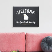 Georgia Family Monogram Welcome Sign Leinwanddruck (Insitu (Wohnzimmer))