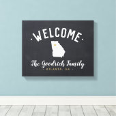Georgia Family Monogram Welcome Sign Leinwanddruck (Insitu (Holzboden))