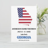 Georgia Family Wiedersehen 🇺 🇸 USA Staat Map Fla Einladung (Stehend Vorderseite)