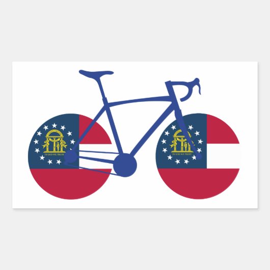 Georgia Flag Cycling Rechteckiger Aufkleber (Vorderseite)