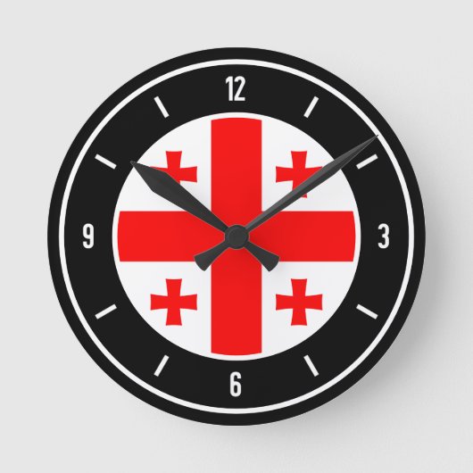 Georgia Flag Elegant Runde Wanduhr (Vorderseite)