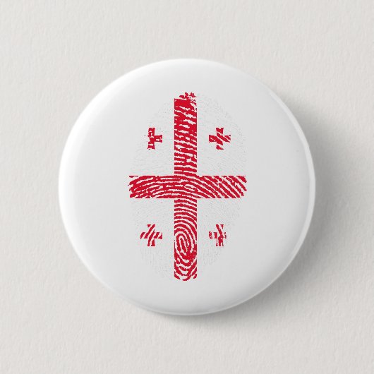 Georgia Flag Fingerprint Country Prix Button (Vorderseite)