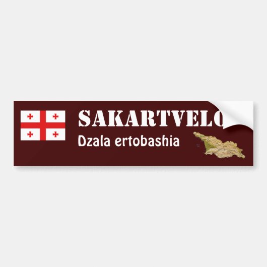Georgia Flag + Map Autoaufkleber (Vorne)