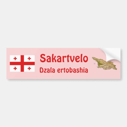 Georgia Flag + Map Autoaufkleber (Vorne)