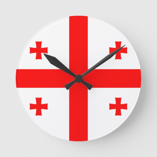 Georgia Flag Runde Wanduhr (Vorderseite)