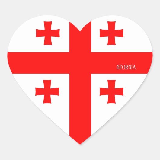 Georgia Flag Splendid Patriotic Herz-Aufkleber (Vorderseite)