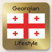 Georgia Flag+Text Untersetzer (Vorderseite)